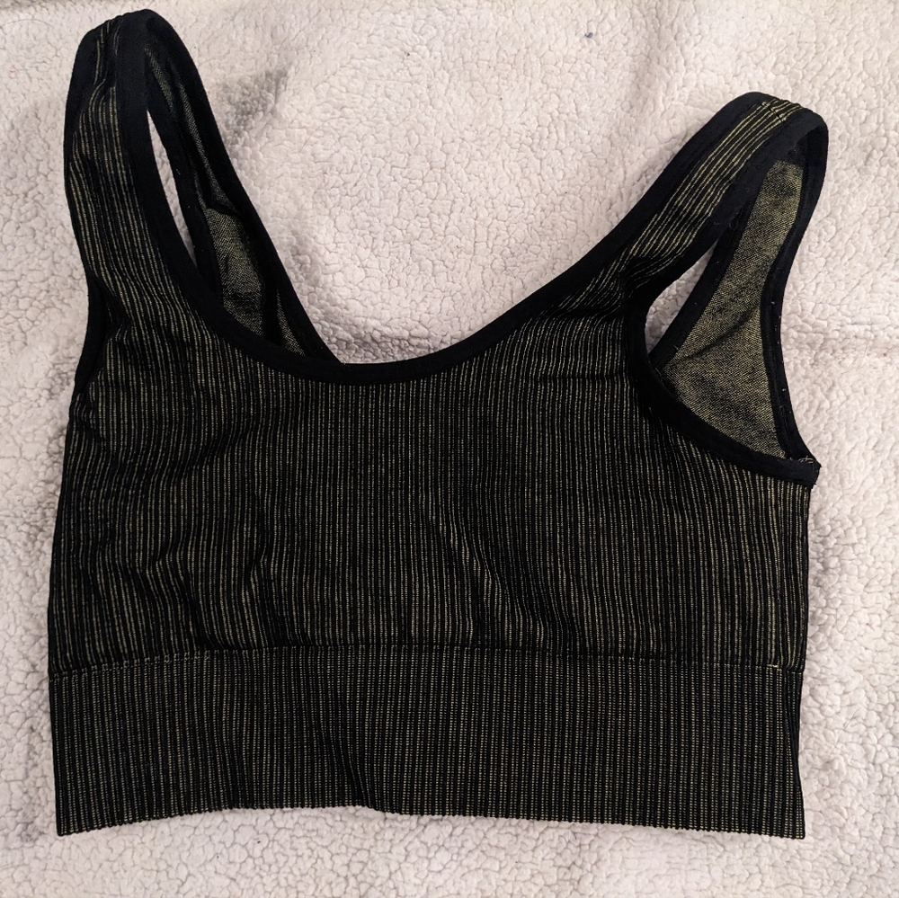 Good American green ribbed bralette